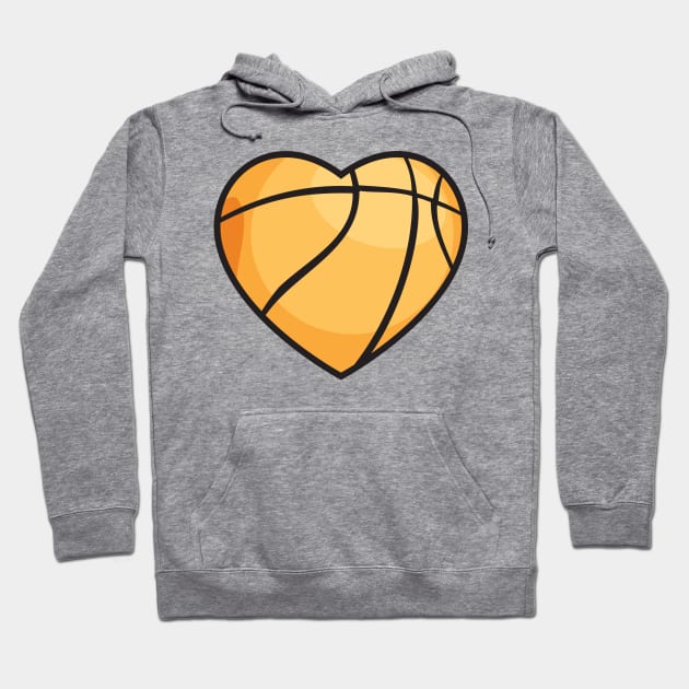 Basketball Love Heart Hoodie by Rayrock76